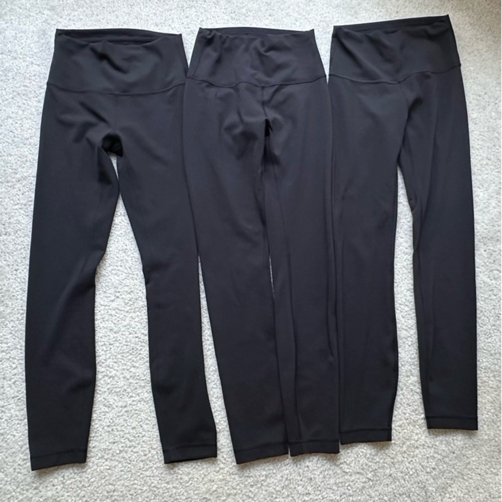 Lululemon Wunder Train HR 25" Black Leggings Size 4 Bundle Lot of 3